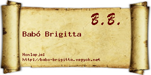 Babó Brigitta névjegykártya