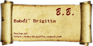 Babó Brigitta névjegykártya